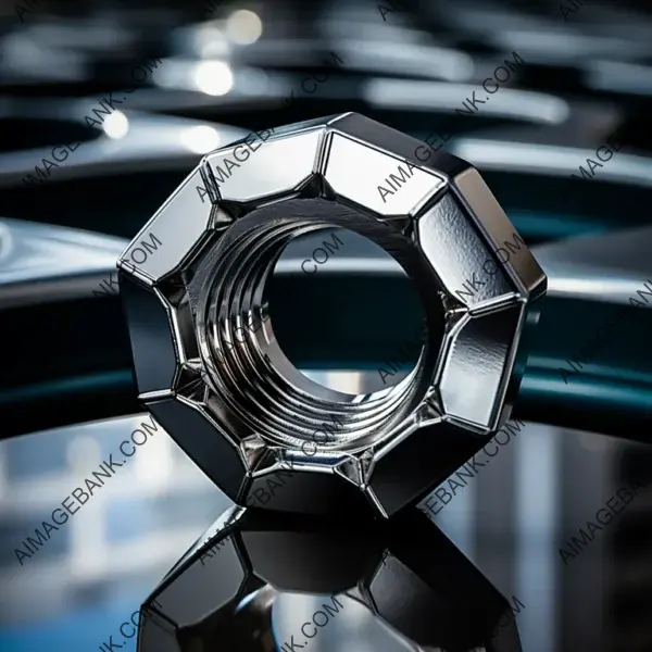 Background with Gear Hex Nut in a Visually Striking Style