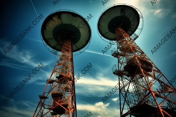 Signal Reception: Vibrant Antennas Above the Skyline