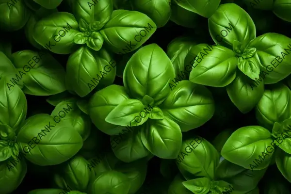 Professional Basil Texture Wallpaper: Top View