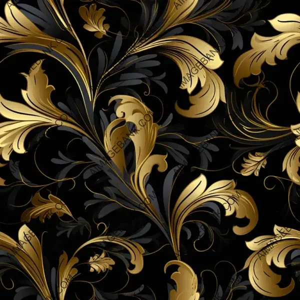 Luxurious Black and Gold Ornate Pattern