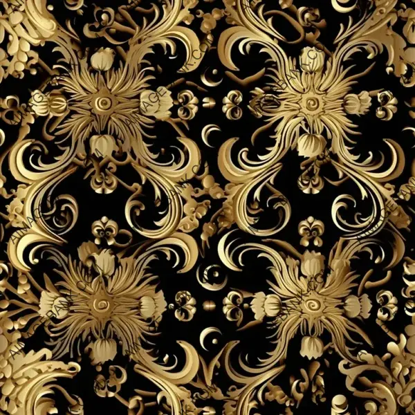 Black and Gold Ornate Pattern Background