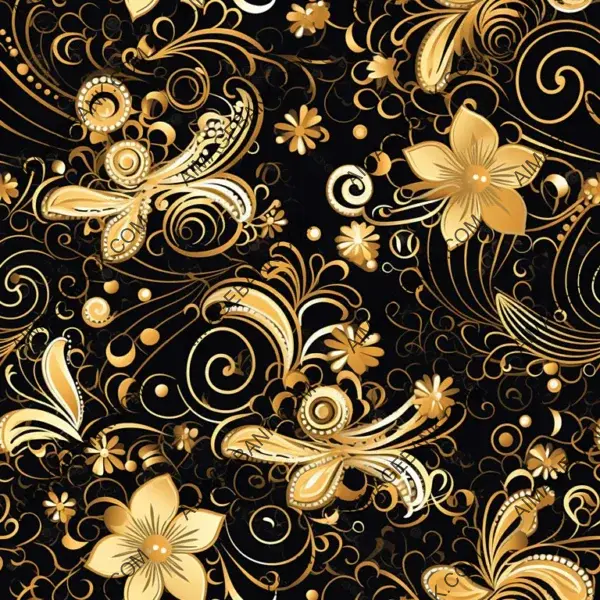 Opulent Black and Gold Pattern