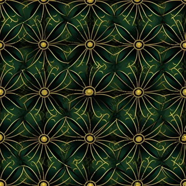 Dark Green and Gold Ornate Pattern