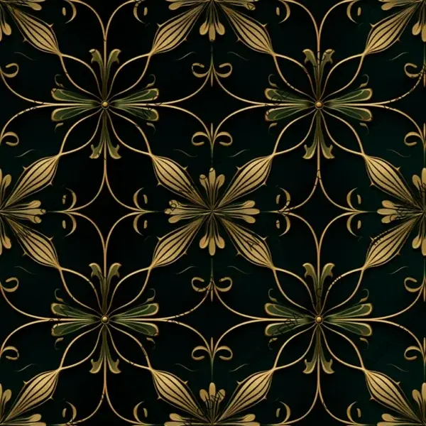 Luxurious Dark Green and Gold Pattern