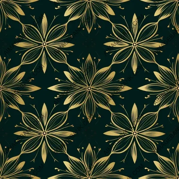 Dark Green and Gold Textured Ornate Design