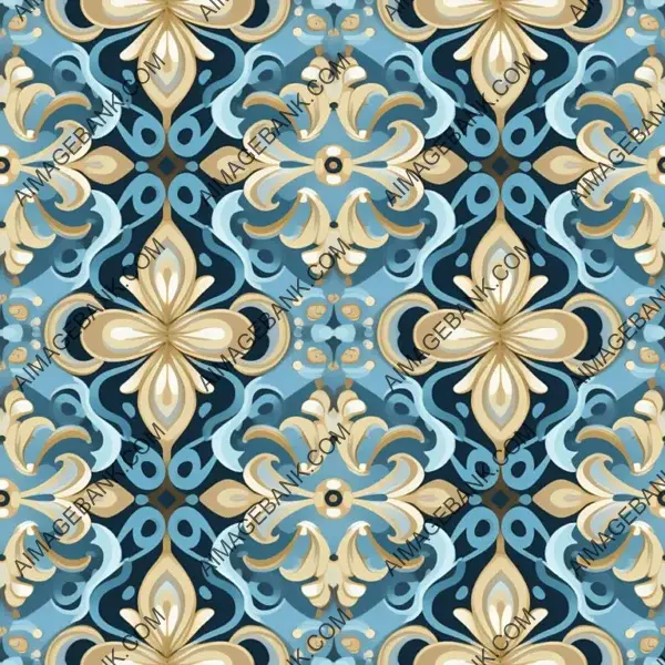 Regal Light Blue and Gold Decorative Texture