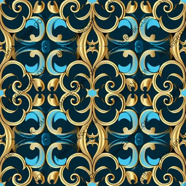 Elegant Light Blue and Gold Decorative Texture