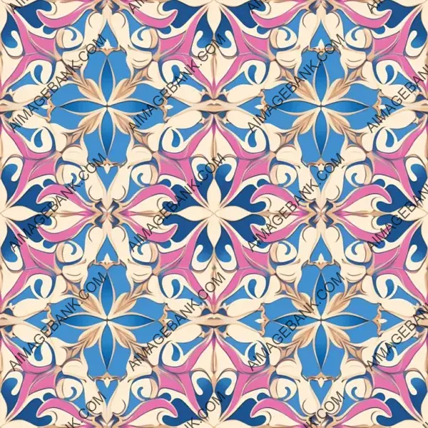 Elegant Pink, Blue, and Gold Pattern Background