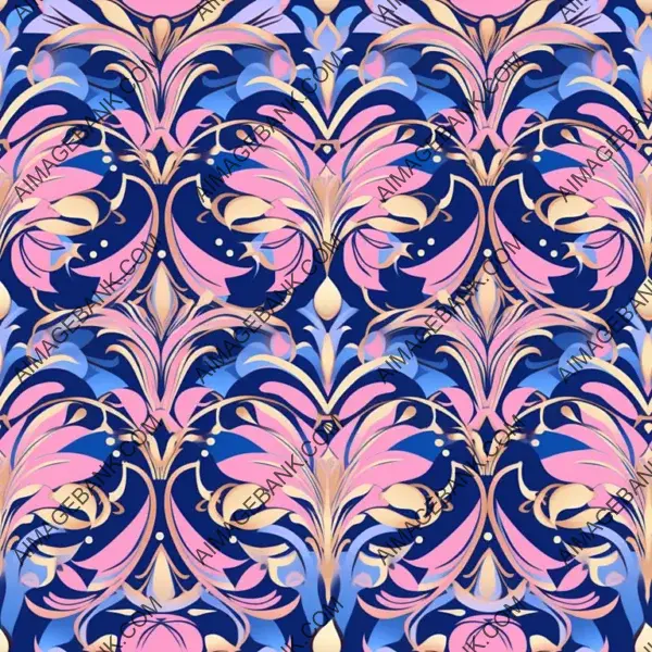 Chic Pink and Blue Gold Decorative Texture