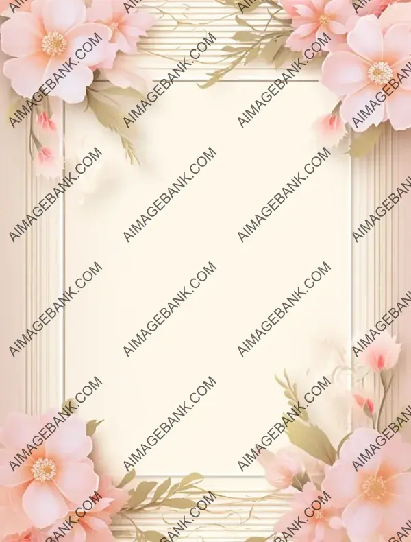 Ornate Vintage Frame with Pink Flowers and Lace