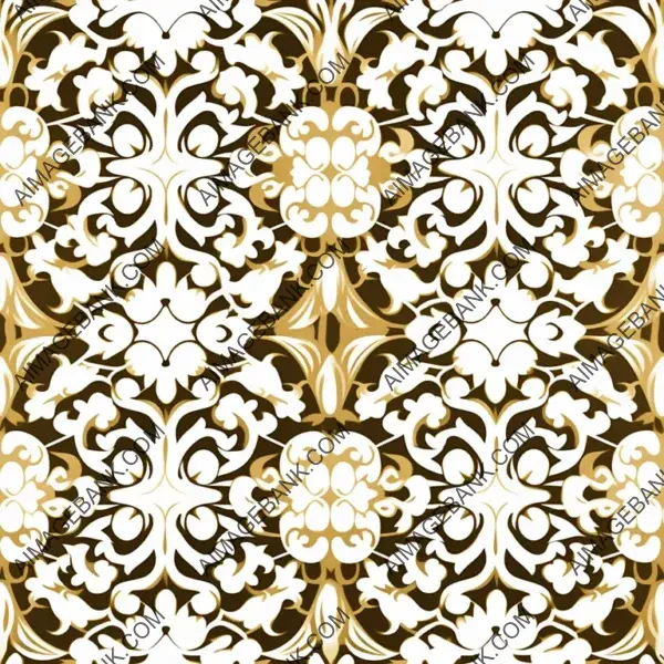 White and Gold Ornate Pattern Background