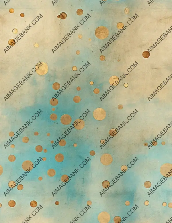 Old-World Charm with Blue and Gold Dots Pattern