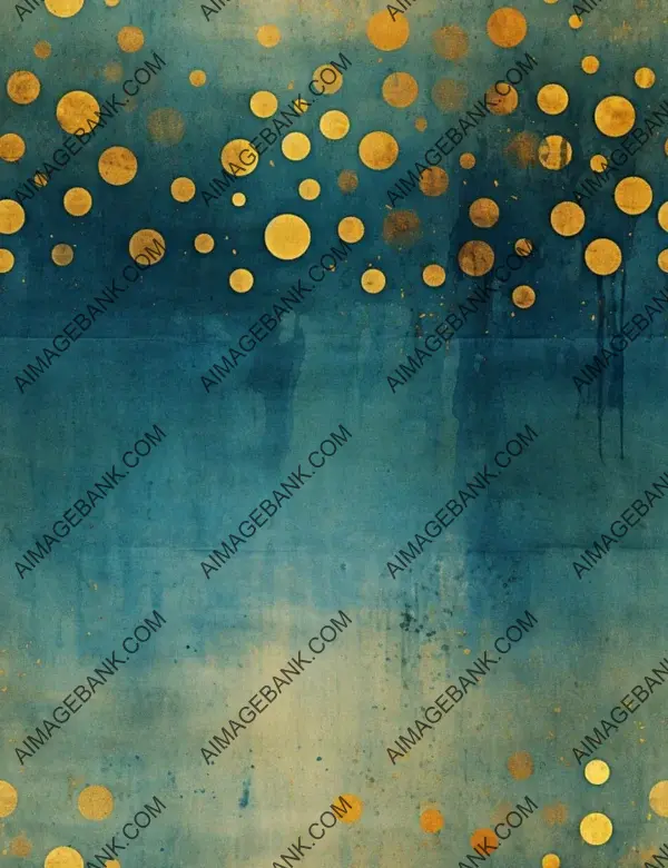 Classic Blue and Gold Dots on Vintage Paper