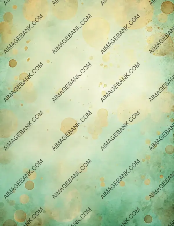 Vintage Paper with Mint and Gold Dots Pattern