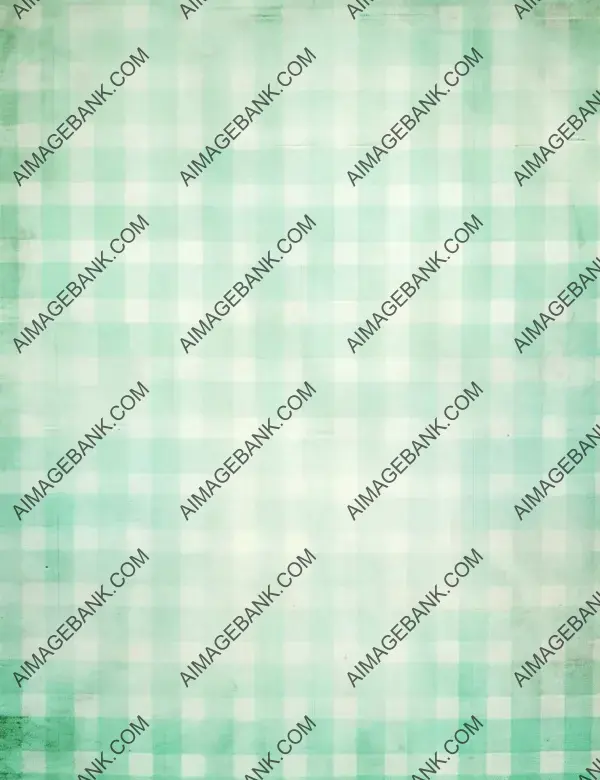 Classic Mint and White Gingham on Vintage Paper