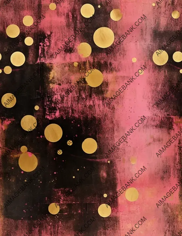 Timeless Pink, Black, and Gold Dots on Vintage Paper