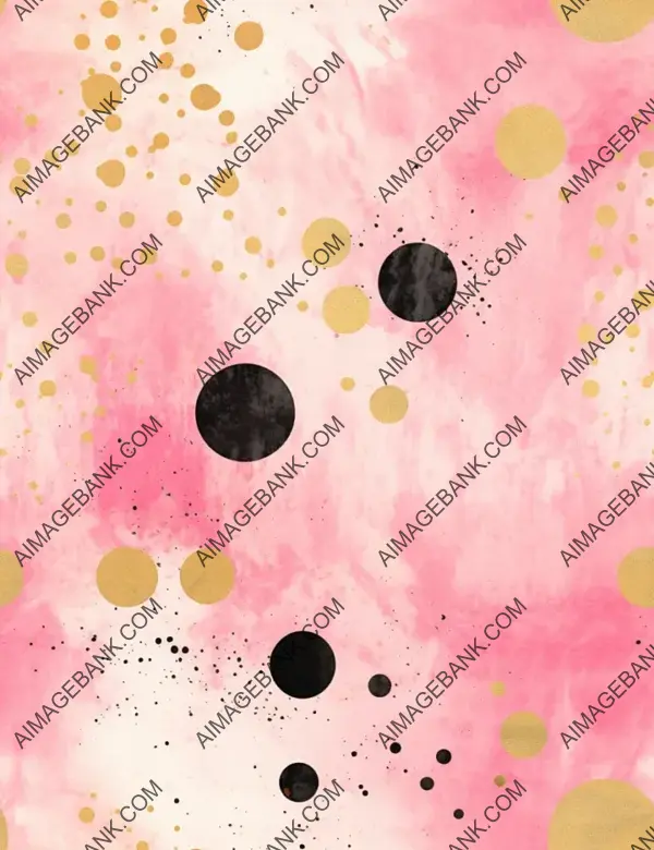 Pink, Black, and Gold Dots Vintage Elegance