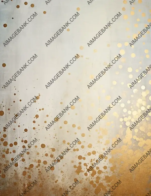 Elegant White and Gold Dots Pattern on Vintage Paper