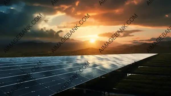 Mesmerizing Sunset Over a High Solar Panel Field