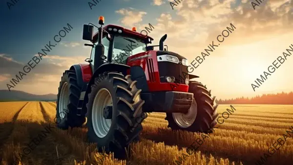 High-Quality Agricultural Tractor in the Farm Field