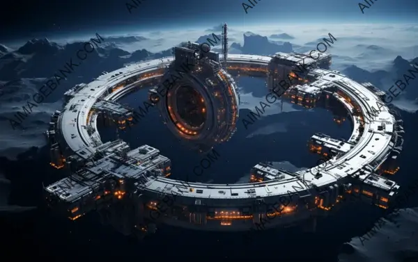 Photorealistic Space Station Fractal Design