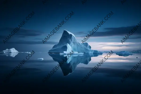 Icebergs under a Starry Night Sky