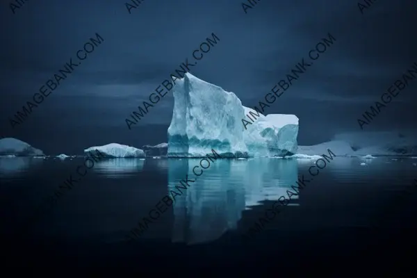 Frozen Icebergs under Moonlight