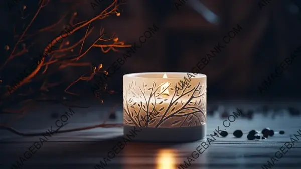 Gentle Illumination of a Slender White Candle