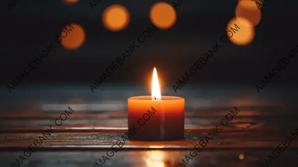 Serene Candle Flame Gently Flickering