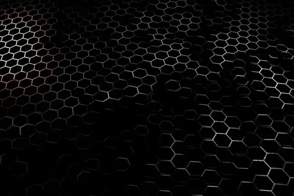 Elegant Black Background with 2D Digital Hive Pattern