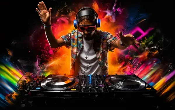 New Year&#8217;s Party DJ Spinning Music Wallpaper