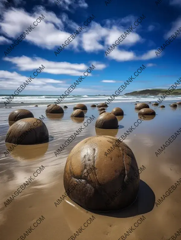 Discovering Moeraki Boulders in New Zealand: Realism