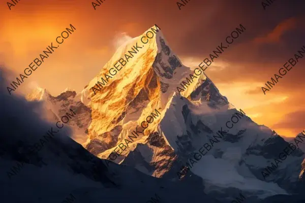 Cinematic Light: A Stunning View of Snow-Clad Everest Peak