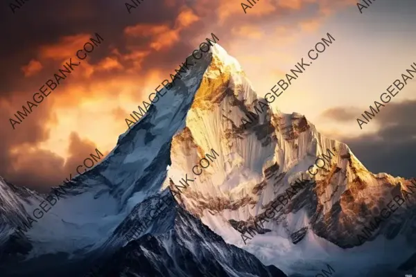 Cinematic Light: A Breathtaking View of Snow-Clad Everest Peak