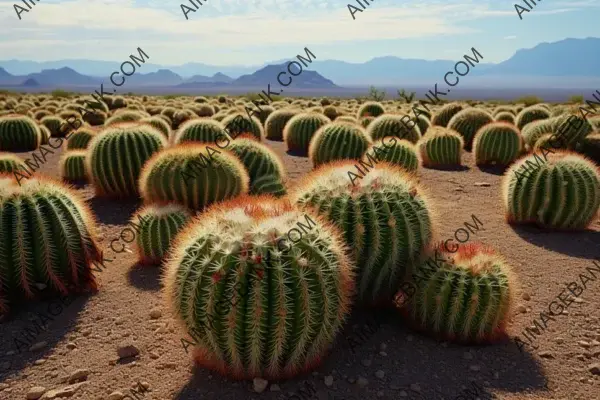 Desert Landscape Adorned with Stunning Spiky Cacti Arrangements