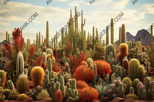 Desert&#8217;s Natural Beauty: Spiky Cacti Arranged in Harmony