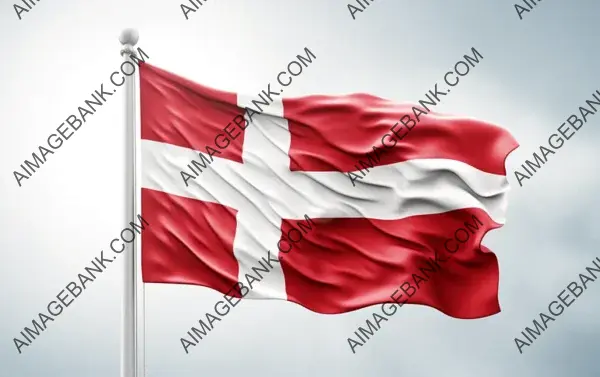 Denmark Flag: Red and White Isolated on Background