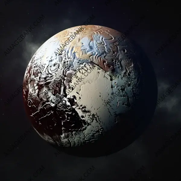 3D Space Art: Cartoon Image of Pluto Planet