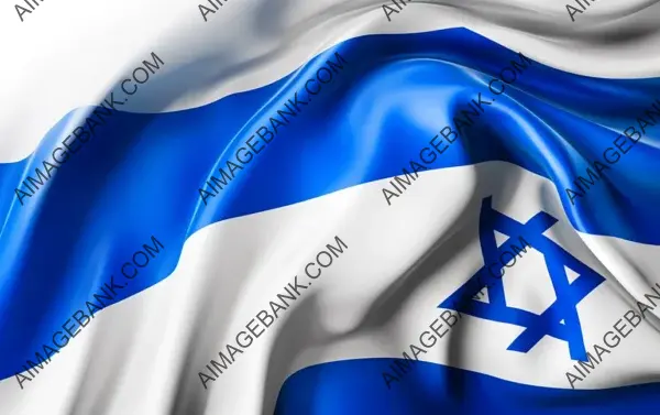 Israel&#8217;s National Flag in Blue and White Stripes