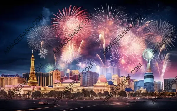 Las Vegas&#8217; Spectacular Fireworks on the Strip Isolated