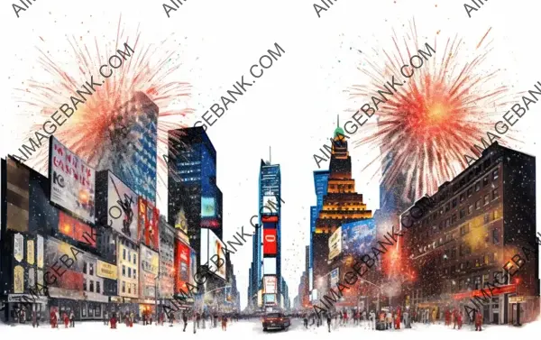 Spectacular Fireworks Show at New York City&#8217;s Times Square