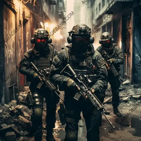 Airsoft Operators in an Abandoned City: Realistic Action