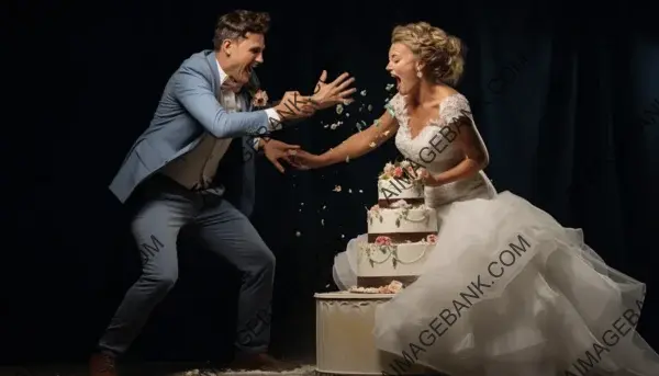 Bride and Husband&#8217;s Cake Toss: A Moment of Celebration