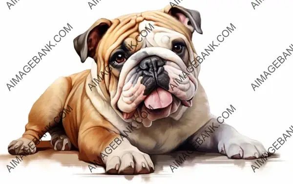 Pure Elegance: English Bulldog in Isolation on White Background