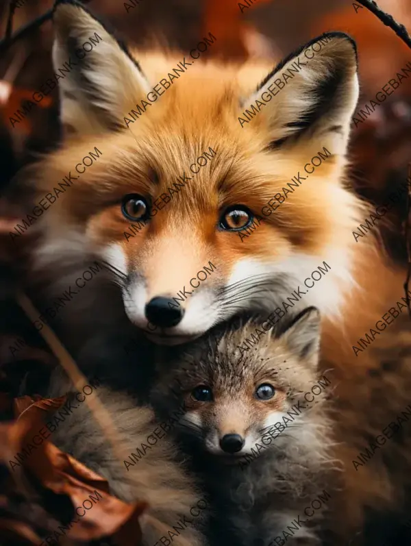 Fox Hugs Cub: Canon 850D Captured Realism