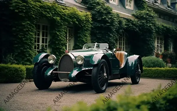 Bugatti Turismo: Verdant Green Beauty in 35mm