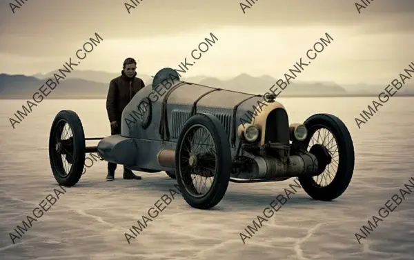 Bugatti Type 35 on the Salt Flats in 35mm Film