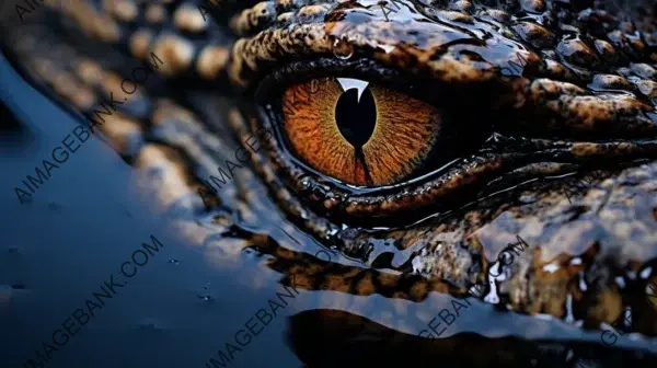 Closeup Shot of an Alligator&#8217;s Eye Above Water