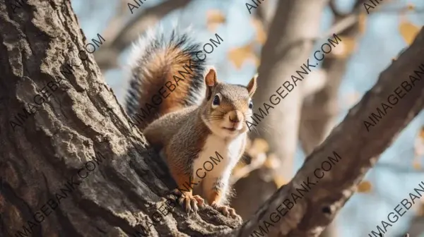 Captivating Closeup of a Squirrel in a Tree