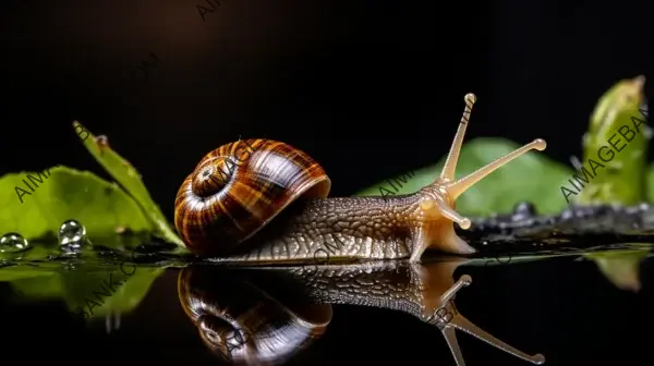 Snail on a Water Bottle: A Well-Lit Shot with Sharp Focus